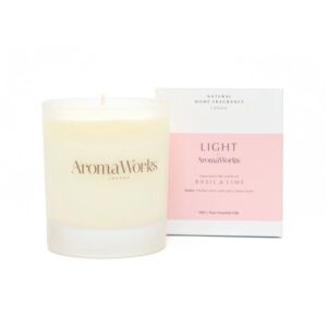 aromaworks light basil lime candle