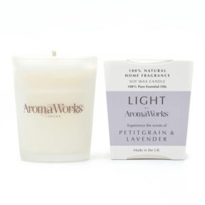 aromaworks petitgrain lavender candle